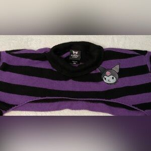 Sanrio Cropped Kuromi Striped Sweater